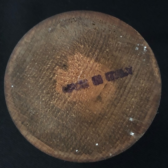 Vintage Turned Wooden Candle Holder - Made in Italy - 2 1/4” - Picture 7 of 8